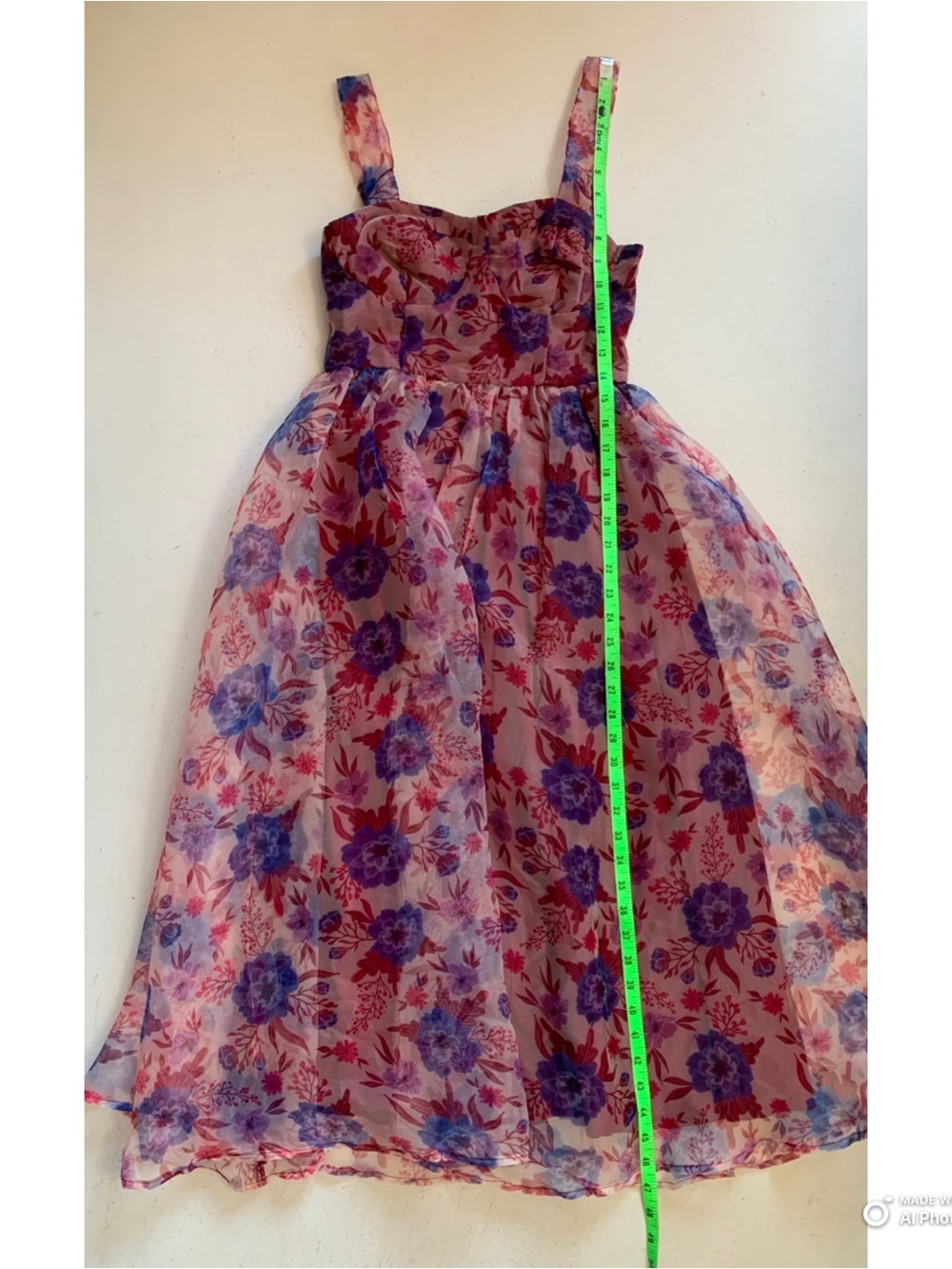 Lulus Delightful Look Magenta Floral Print Bustier Midi Skater Dress NWT Party - Picture 15 of 16